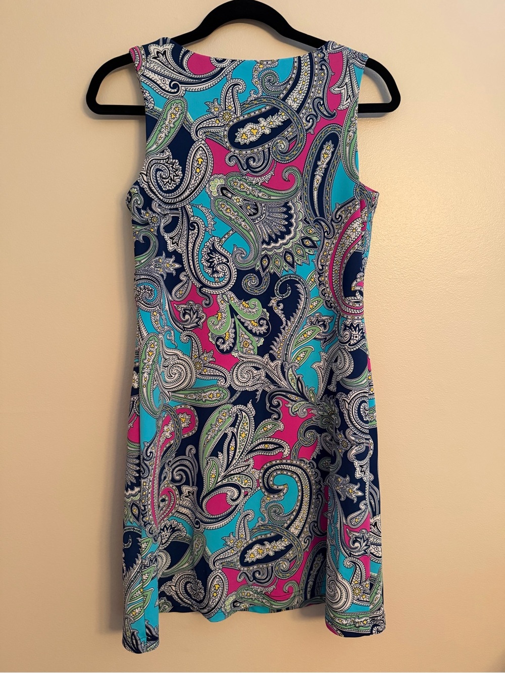 Jude Connally Sleeveless Paisley Shift Dress Pink Blue Green Size Small - Picture 2 of 5